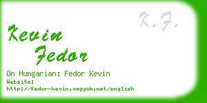 kevin fedor business card